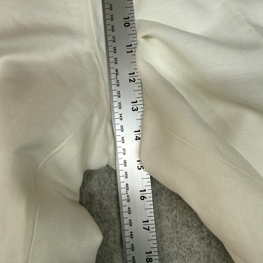 Kasper Linen Blend Wide Leg Trousers XL White Elastic Waist Pockets NWT - Picture 6 of 11